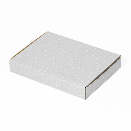 【A6/厚さ3cm】ゆうパケット対応デザインダンボール箱 ドット（グレー）-2