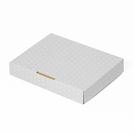 【A6/厚さ3cm】ゆうパケット対応デザインダンボール箱 ドット（グレー）-3