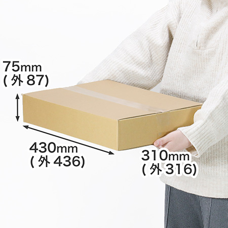 【宅配100サイズ】A3用紙対応 浅型ダンボール箱-1
