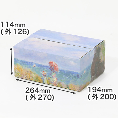 【宅配60サイズ】絵画ダンボール（モネのプールヴィルの断崖の上の散歩）-1