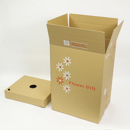 【MB-160R(茶)】5～8寸鉢物用フラワーギフトボックス(鉢押え付)-2