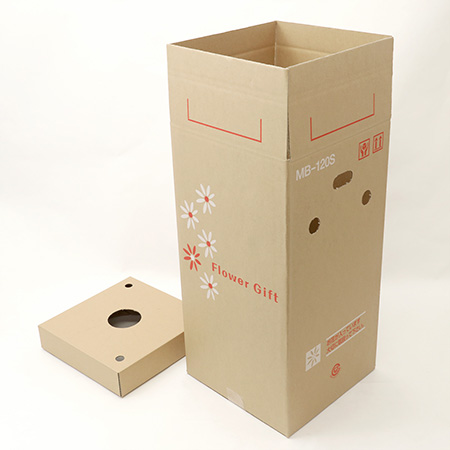 【MB-120S(茶)】6～7寸鉢物用 フラワーギフトボックス(鉢押え付)-2