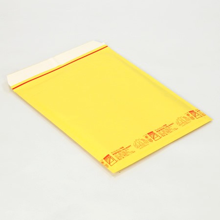 商品の封入作業に便利。A4判が入る黄色いクッション封筒