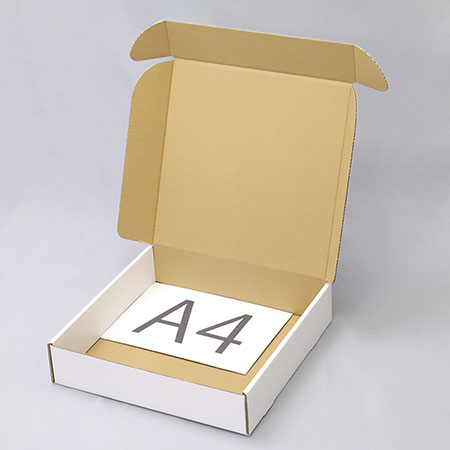 通園ナップサック梱包用ダンボール箱 | 360×360×80mmでN式額縁タイプの箱
