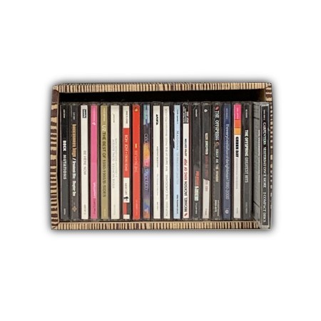 【CD・DVD対応】ダンボール製収納ボックス（木目）-4