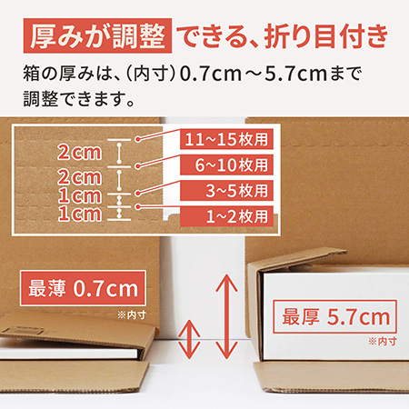 【LPレコード対応】開封用ジッパー付きダンボール箱（深さ可変式） まとめ買い-4