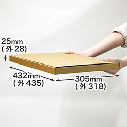 宅配80サイズ対応。A3用紙が入る大きさの薄型ダンボール箱(深さ25mm)