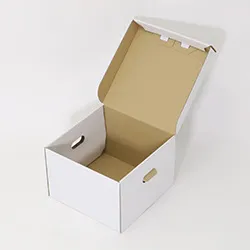 底面正方形・A5サイズに対応した収納ボックス(白)