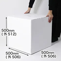 【宅配160サイズ】軽量物用 立方体ダンボール箱 (白)