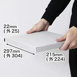 【A4/厚さ2.5cm/グレー×白】ネコポス・ゆうパケット対応