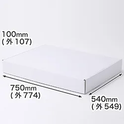 【B2サイズ対応】ギフト用ダンボール箱 750×540×100(白)