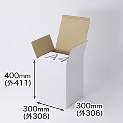 【正方形/30cm角】ギフト用ダンボール箱 300×300×400(白)