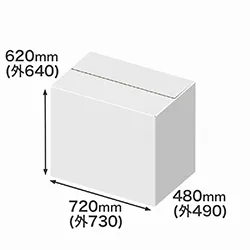 【宅配200サイズ】衣類・軽量物用ダンボール箱(白) 3辺合計186cm
