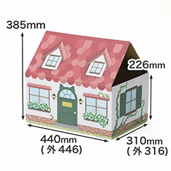三角屋根の猫の家（赤）