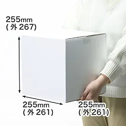 3辺合計79cm・表面白色｜立方体ダンボール箱｜軽量物の発送・お引越し・収納用