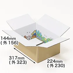 【宅配80サイズ】内側デザイン箱 カラフルタウンビュー