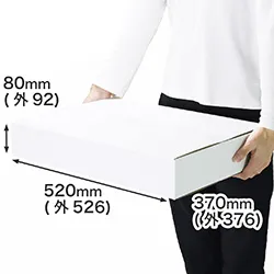 【宅配100サイズ】B3用紙対応 浅型ダンボール箱（白）