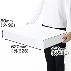 【宅配120サイズ】A2用紙対応 浅型ダンボール箱（白）