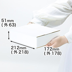 【宅配50サイズ】浅型ダンボール箱(白) 212×172×51