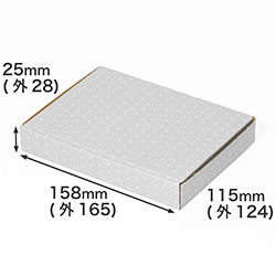 【A6/厚さ3cm】ゆうパケット対応デザインダンボール箱 ドット（グレー）