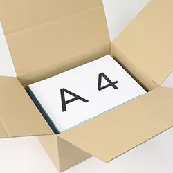 お得なまとめ買い。A4用紙が入るオーバーフラップの80サイズ箱(深さ調節可)