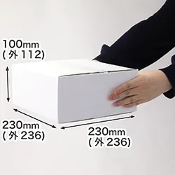 【宅配60サイズ】正方形ダンボール箱 深さ100mm (白) まとめ買い