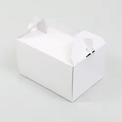 カットケーキが2個入る、持ち手の付いたサイドオープン型テイクアウトBOX