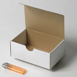 電動空気入れ梱包用ダンボール箱 | 140×90×60mmでN式額縁タイプの箱