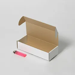 ウォーターピーリング美顔器梱包用ダンボール箱 | 215×85×50mmでN式額縁タイプの箱