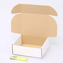 裁縫ポーチ梱包用ダンボール箱 | 140×110×50mmでN式額縁タイプの箱