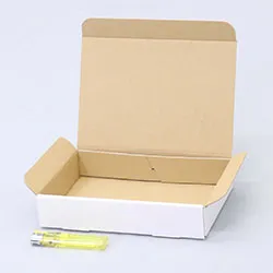 ケーキ皿梱包用ダンボール箱 | 185×125×35mmでN式差込タイプの箱
