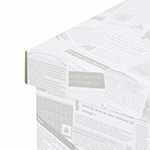 ダンボール製収納ボックス(白)おしゃれな英字新聞風印刷入り箱 2