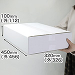 薄型商品の発送・梱包に最適。深さ100mmの表面白色で清潔感のある箱（底面A3サイズ） | スカートの梱包にも 0