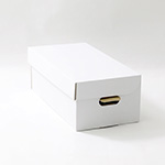 文庫本がきれいに収納可能、手穴付きで持ち運びにも便利な表面白色の収納ボックス 1