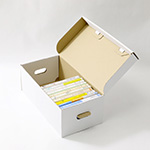 文庫本がきれいに収納可能、手穴付きで持ち運びにも便利な表面白色の収納ボックス 2