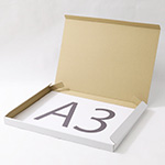 宅配80サイズ対応。A3用紙が入る大きさの薄型ダンボール箱（深さ25mm・白） 1