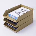 A4ファイルサイズ | デスクの書類整理にぴったりなダンボール製の収納トレー 4