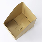両面茶色のシンプルなダンボール製ファイルボックス・収納スタンド。A4ファイル対応サイズ 4
