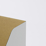 表面が白色のシンプルなダンボール製ファイルボックス・収納スタンド。A4ファイル対応サイズ 5