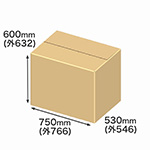 重量物向けに設計された底面B2サイズのダンボール箱。3辺合計は195cmです。 0