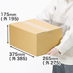 【宅配100サイズ】B4用紙対応ダンボール箱 375×265×175-1