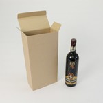 ワインボトルが縦入れで二本入るワンタッチタイプのダンボール箱 0