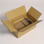 特殊フィルムが商品を守る。挟むだけで簡単に梱包できる80サイズ箱 0