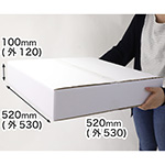まとめ買いでお得。宅配120サイズで送れる底面52cmの正方形ダンボール（表面・白色） 0