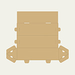 ウスターソース梱包用ダンボール箱 | 96×96×329mmで三角ポスター式タイプの箱 2