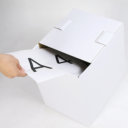 用紙が中でキレイに重なるA4サイズ対応のアンケートBOX