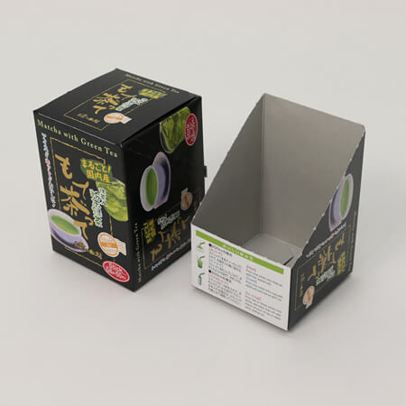 インスタント緑茶用箱（店頭ディスプレイ兼用）