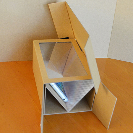 空中ディスプレイの段ボール製DIYキット｜科学教材・実験
