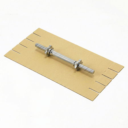 ダンベルシャフト梱包用ダンボール箱のオリジナル製作