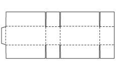 オーバーフラップ段ボール箱展開図